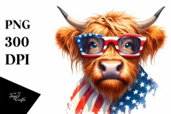Confused Highland Cow Portrait | Sublimation | Clipart Product Image 1