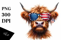 Highland Cow with Goofy Smile | Sublimation | Clipart Product Image 1