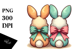 Creative Vintage Bunny Sitting View from Back, PNG Product Image 1
