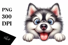 Enthusiastic Watercolor Siberian Husky | Sublimation | Product Image 1