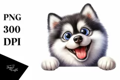 Enthusiastic Watercolor Siberian Husky | Sublimation | Product Image 1