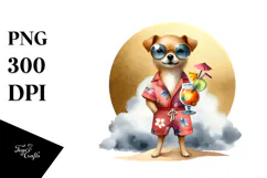 Funky Dog in Beachwear PNG Product Image 1