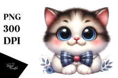 Goofy Baby Cat, Watercolor PNG Product Image 1