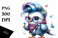 Cute Baby Dove with es Playing PNG Product Image 3