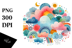 Very Simple Colorful Cloud PNG Product Image 1