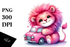 Colorful Cute Baby Lion PNG Product Image 1