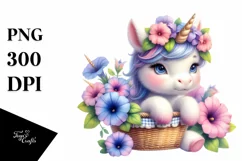 Cute Baby Unicorn Petunia Clipart Product Image 1