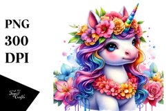 Baby Unicorn with Lei, PNG Product Image 3