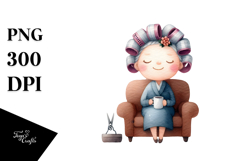 Old Lady Character Couch Hair Curlers Product Image 1