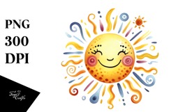 Very Simple Whimsical Smiling Sun PNG Product Image 1