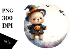 Cute Baby Bear on Moon, Transparent PNG Product Image 1