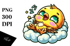 Colorful Baby Napping Sparrow Clipart Product Image 3