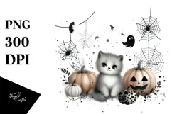 Halloween Cobweb with Animal Print Watercolor PNG Product Image 1