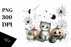Halloween Cobweb with Animal Print Watercolor PNG Product Image 3