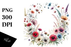 Centered Wild Flowers | Clipart Product Image 1