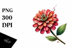 Abstract Wooden Stained Zinnia Clipart Product Image 3