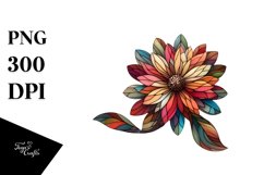 Abstract Wooden Stained Zinnia Clipart Product Image 3