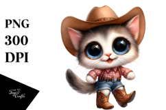 Watercolor Baby Cat Caricature | Clipart Product Image 1