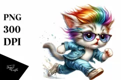 Goofy Baby Cat with Jeans PNG Product Image 3