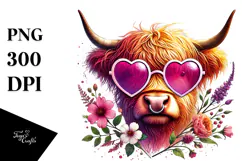 Victorious Highland Cow PNG Product Image 1