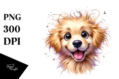 Cute Cartoon Golden Retriever PNG Product Image 1