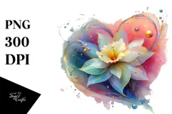 Shiny Golden Daffodil, Heart Shaped, Transparent PNG Product Image 1