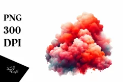 Colorful Redish Watercolor Cloud Vibrant | Summer Sticker Product Image 1