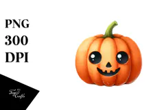 Funny Jack-O'-Lantern Watercolor Image PNG Product Image 1