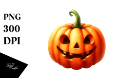 Funny Jack-O&#039;-Lantern Watercolor Image PNG Product Image 1
