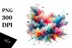 Colorful Watercolor Splash Vibrant | Summer Sticker Clipart Product Image 3