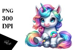 Baby Unicorn with Clue, PNG Product Image 3