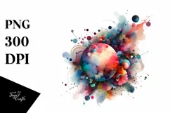 Colorful Watercolor Splash Playful | Summer Sticker Clipart Product Image 1