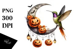 Spooky Halloween Hummingbird, PNG Product Image 1