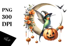 Spooky Halloween Hummingbird, PNG Product Image 1