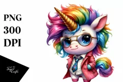 Cute Baby Unicorn Playing PNG Product Image 3