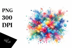 Colorful Watercolor Splash Vibrant | Summer Sticker Clipart Product Image 3