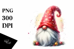 Christmas Gnome Watercolor PNG Product Image 1