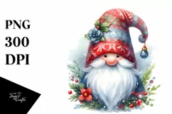 Christmas Gnome Watercolor PNG Product Image 3