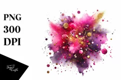 Colorful Magenta Particles Foil Stains | Clipart Product Image 3