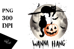 Black Cat Wanna Hang PNG Product Image 1