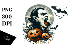 Pastel Halloween Vampire Bite Watercolor PNG Product Image 1