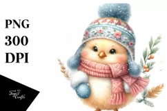Cute Baby Chicken, Winter Clothes PNG Product Image 1