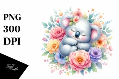 Colorful Baby Koala Flower Clipart Product Image 3