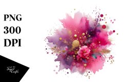 Colorful Magenta Particles Foil Stains | Clipart Product Image 1