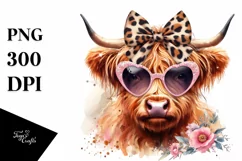 Elegant Highland Cow Animal Print | Clipart Product Image 3