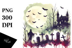 Simple Undead Halloween Clipart PNG Product Image 1