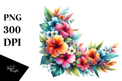Abstract Watercolor Frame with Hawayan Flowers | Clipart Product Image 1