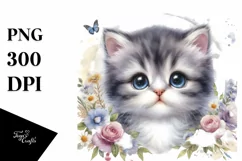 Cute Baby Cat with Big Eyes, Transparent PNG Product Image 3