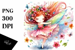 Small Cute Fairy Tumbling with Petals | Sublimation | Product Image 3