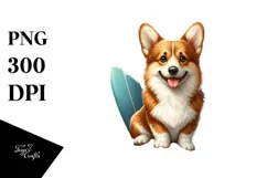Watercolor Pembroke Welsh Corgi in Sand | Clipart Product Image 1